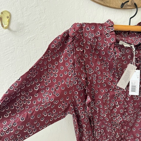 Outerknown Stardust midi dress plum laurel Cotton Silk L - Picture 9 of 10